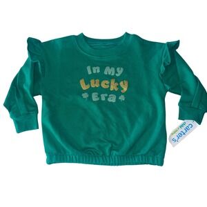 Carters Child of Mine Girls Green In My Lucky Era St Patricks Day Sweatshirt 18M